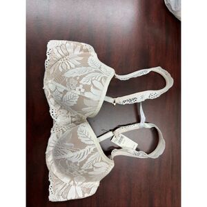 NWT Aerie Real Power Balconette Lightly Lined Lace Bra Size 34C in Soft Muslin